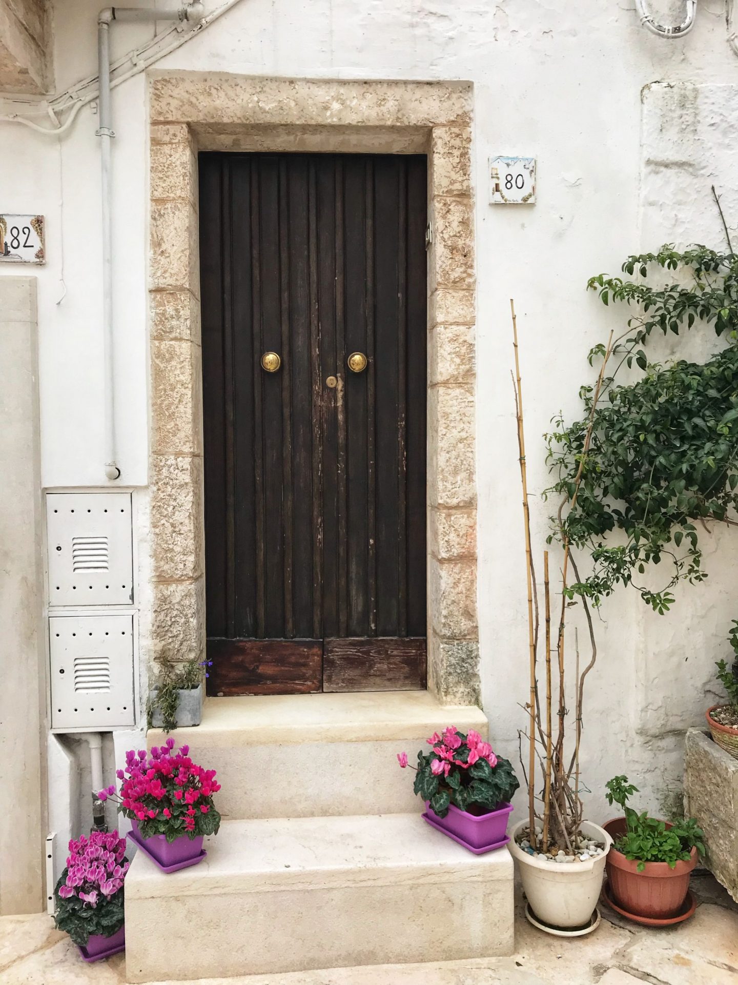 Beautiful floral doorways in Locorotondo