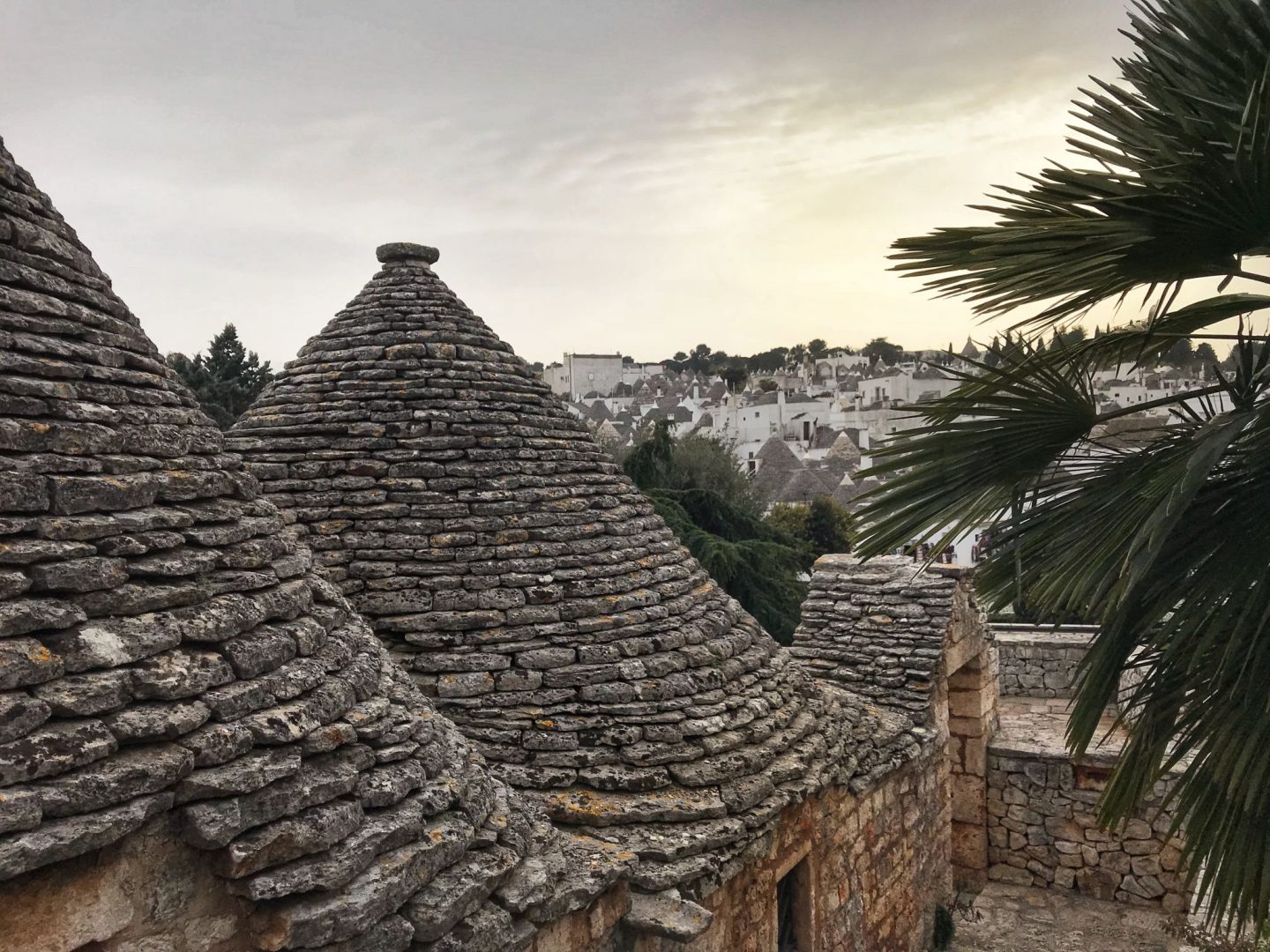 Sunset Trulli houses Alberobello Puglia Southern Italy