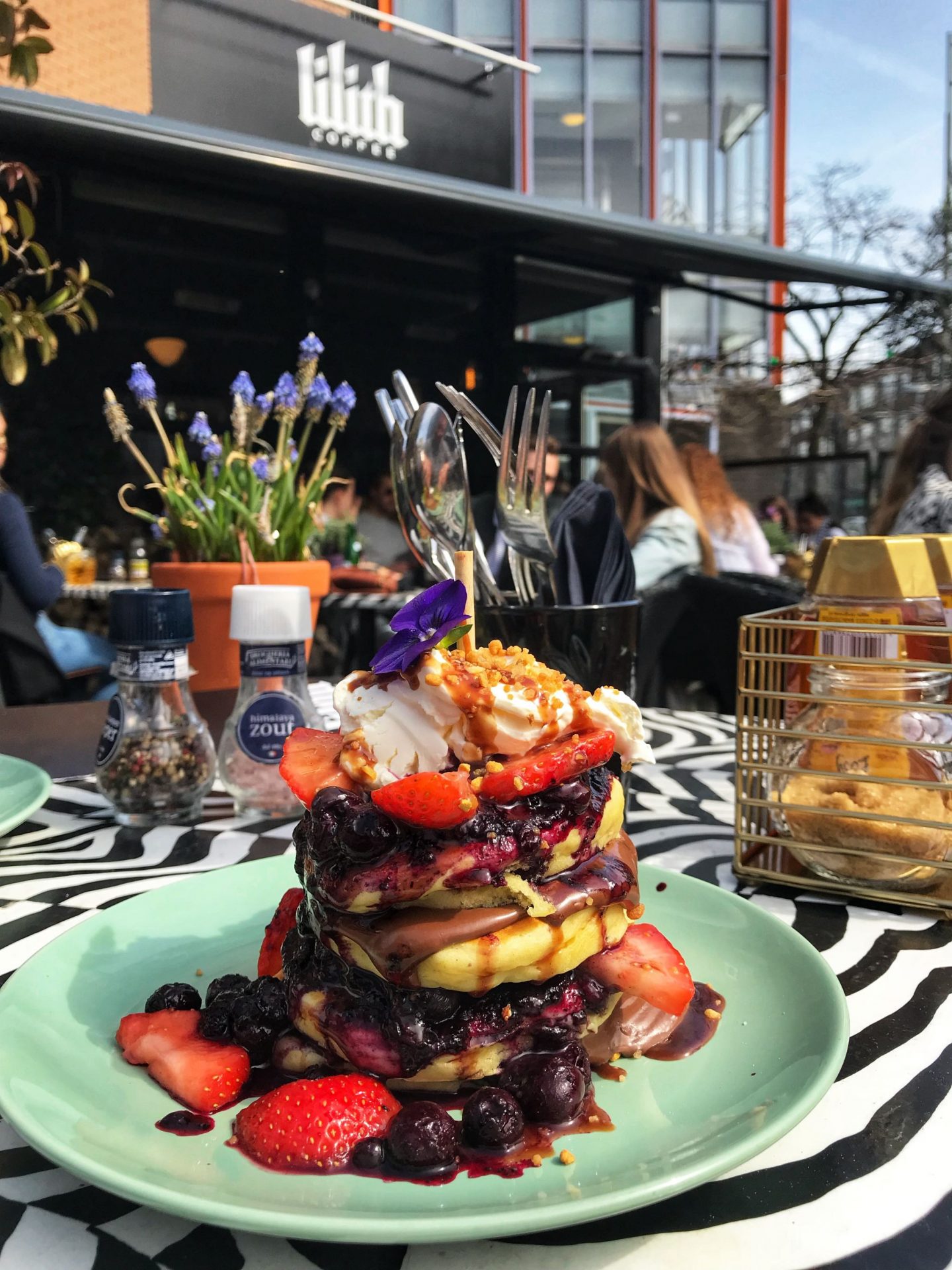 Delicious fruity pancakes at Lilith Coffee Rotterdam