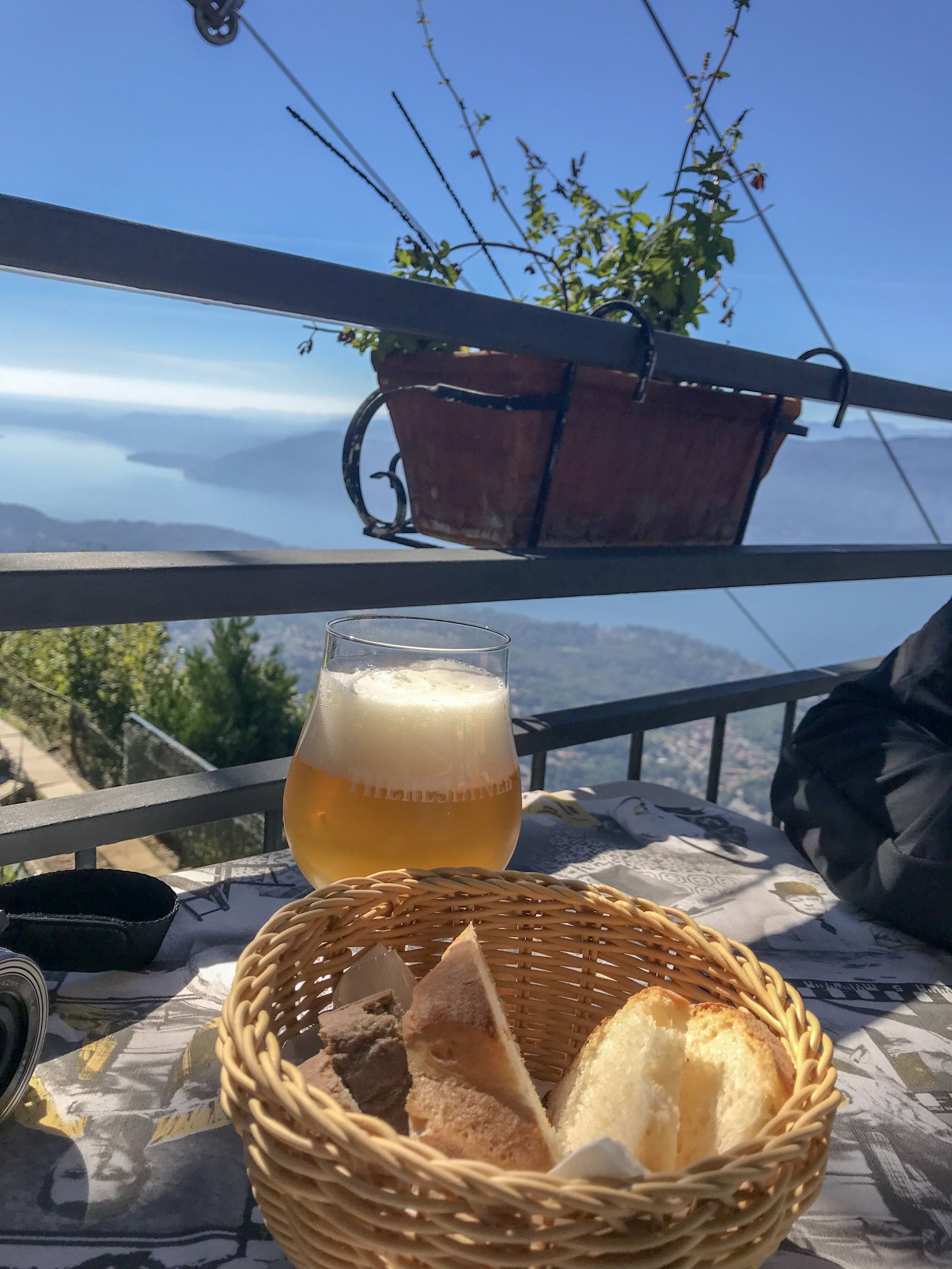 Bread and views at Panoramic Restaurant Lake Maggiore