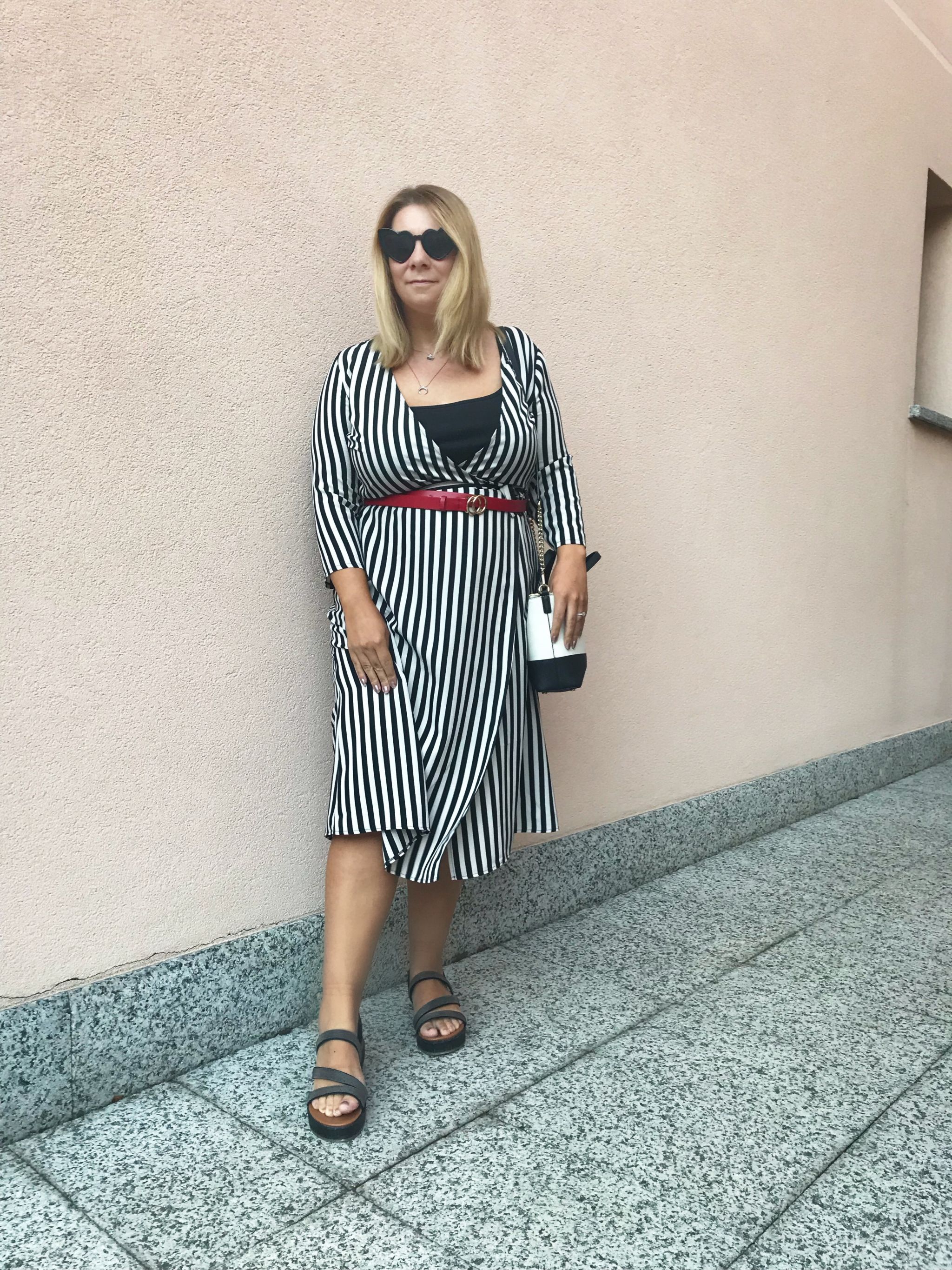 Miss Selfridge Midi crossover Striped Dress