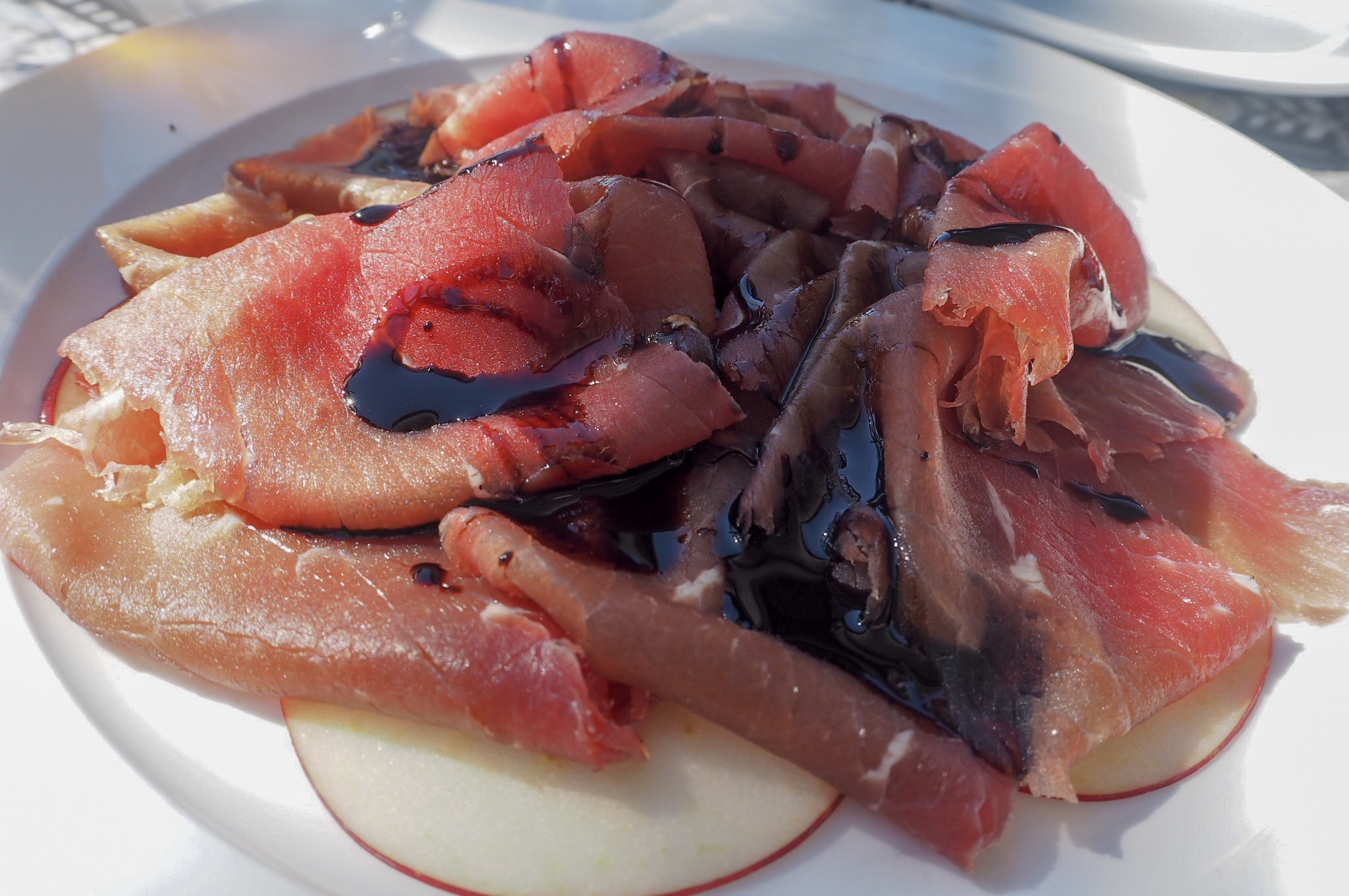 Salted beef with apple slices Panaromic Restaurant
