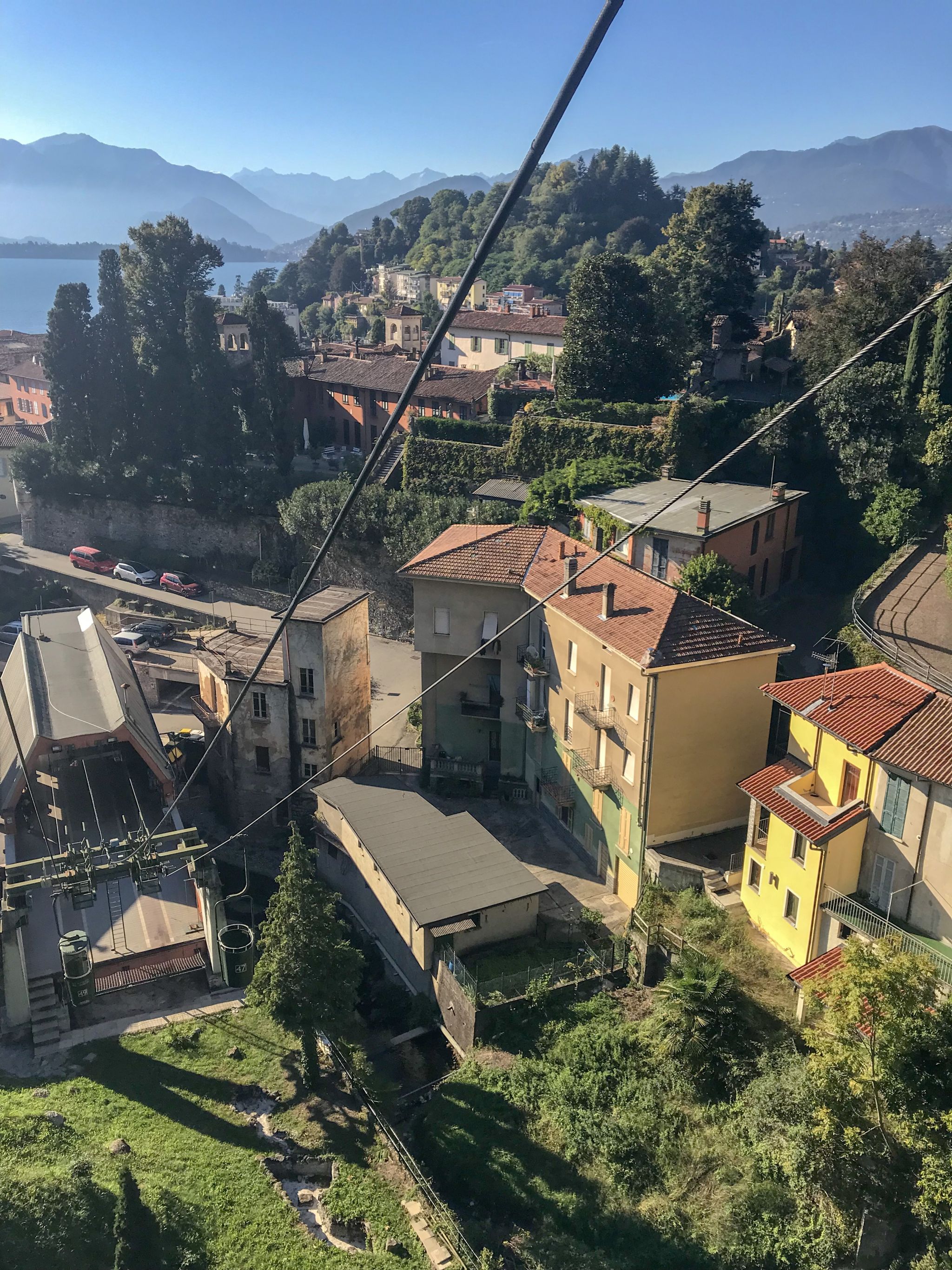cable car views over Laveno Mombello