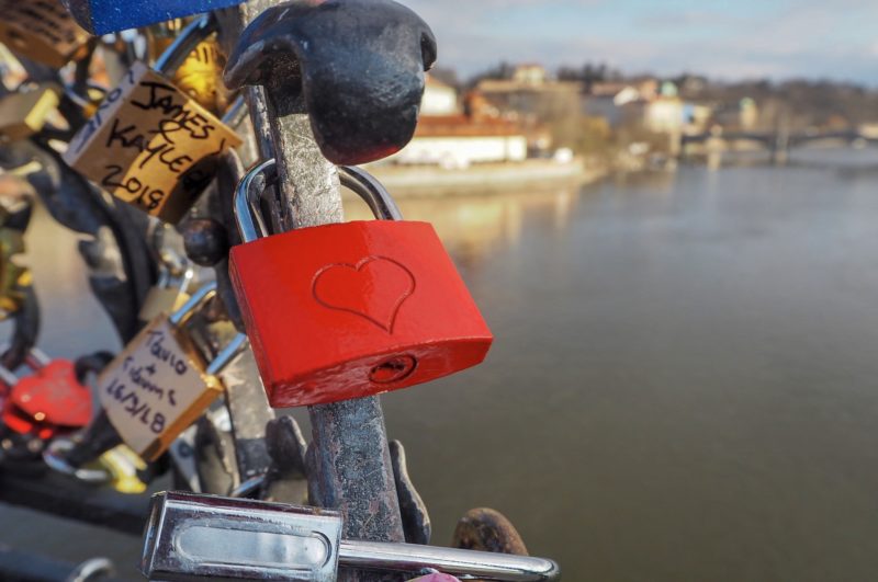 Love locks Charles Bridge Prague