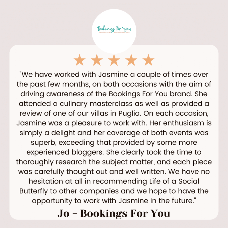 Testimonial Review Bookings For You