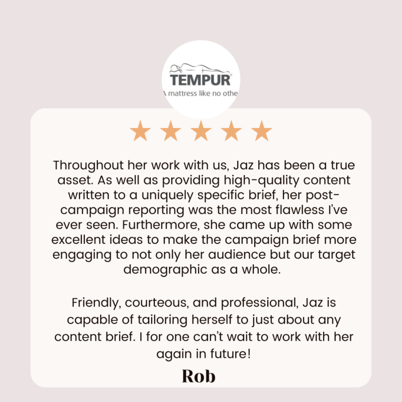 Testimonial Review Tempur