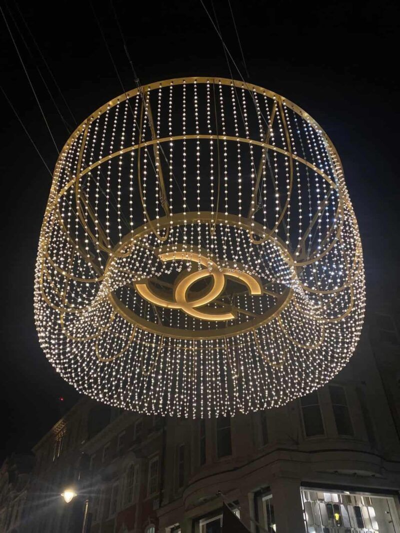London Chanel Christmas Lights Bond Street