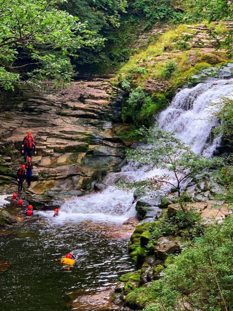 Coasteering-Brecon-Beacons-Four-Waterfalls-Sgwd-Isaf-Clun-Gwyn-Lower-Fall-of-the-White-Meadows