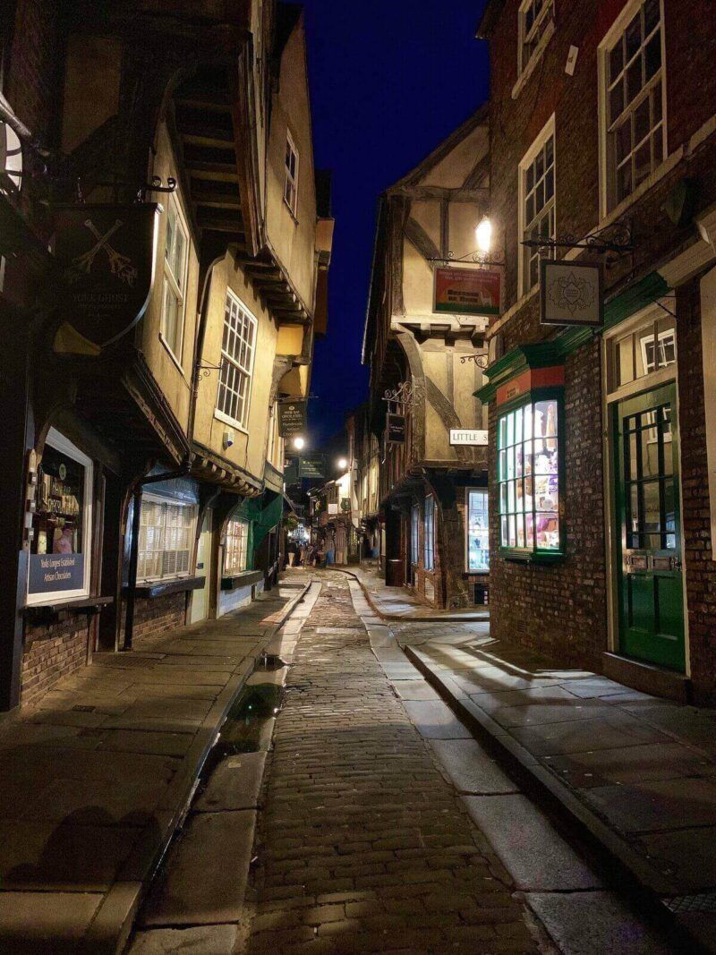 Cobbled streets The Shambles York England