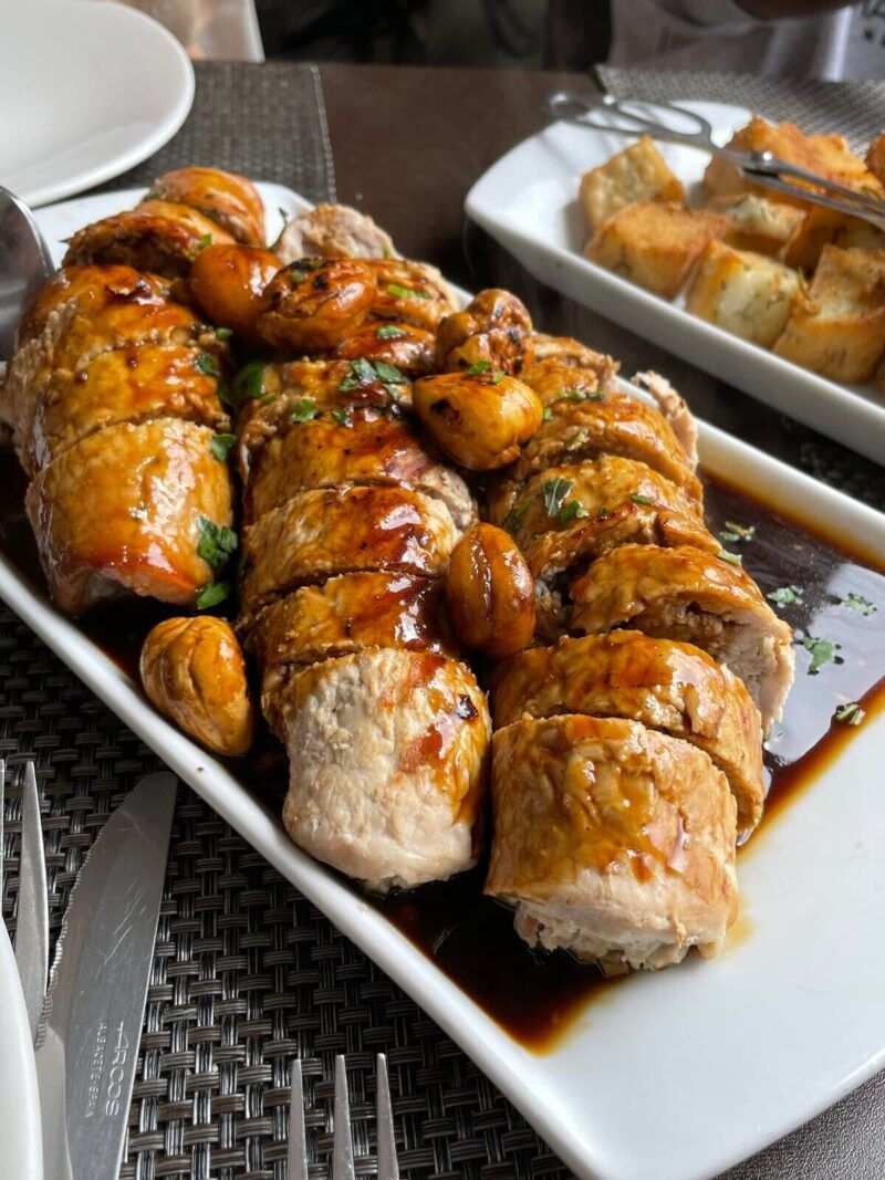 Sabores-do-Curral-pork-loin-with-roasted-chestnuts-in-a-Madeira-wine-syrup-sauce