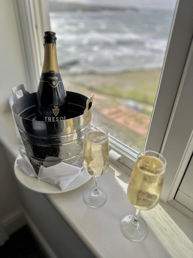 Champagne arrival at The Headland Hotel