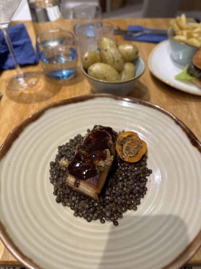Pork Belly The Terrace Restaurant The Headland Newquay Cornwall