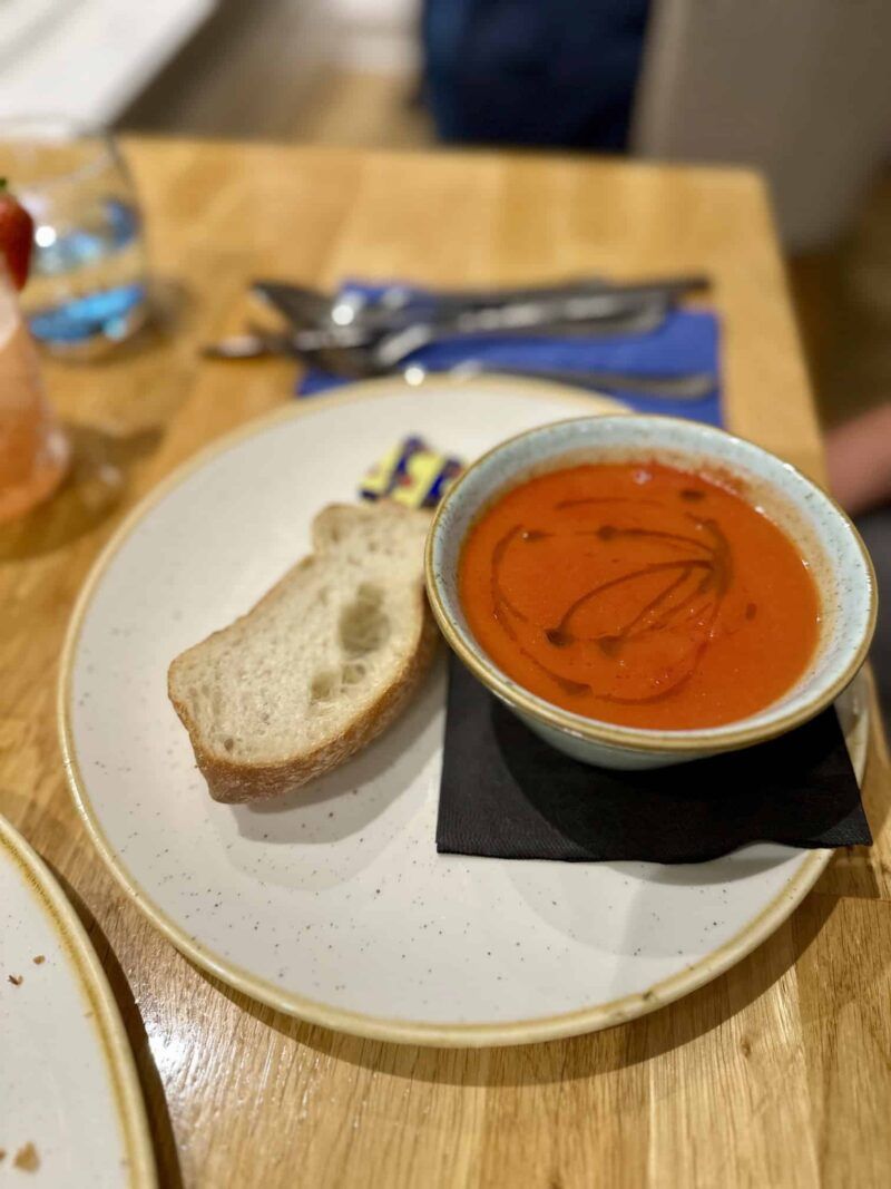 Tomato soup The Terrace Restaurant Newquay